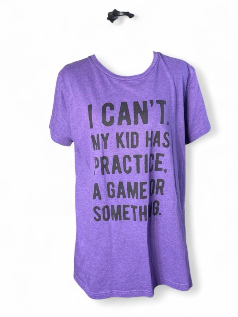 Crazy Dog T-Shirts Womens XL Purple Graphic Tee "I Can't My Kid Has Practice"